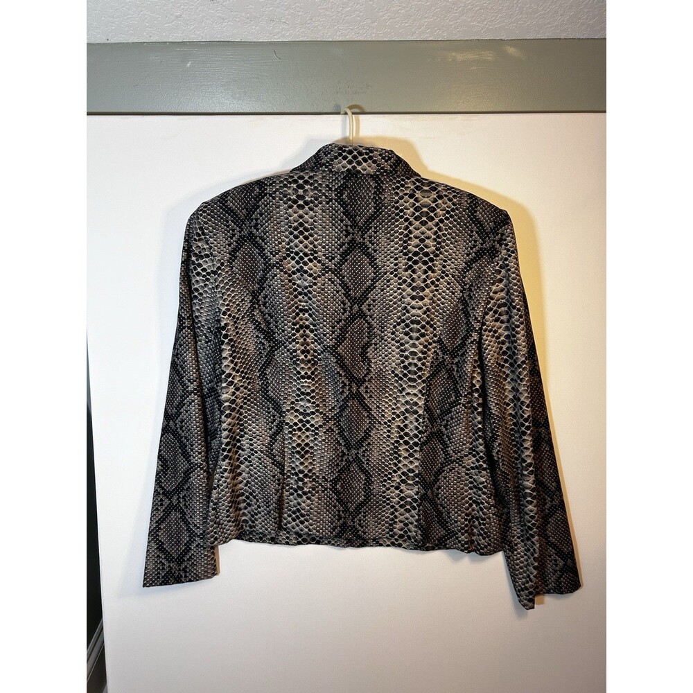 Positive Attitude Womens Size 14 Snake Print Zip Front Jacket Black Gray Career - Picture 5 of 15